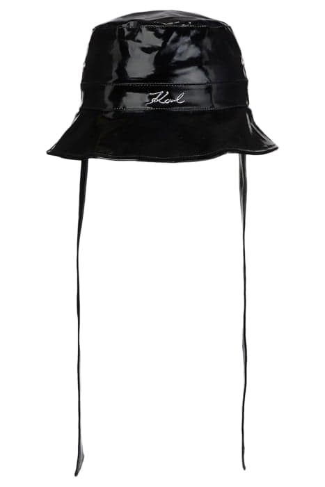 K/SIGNATURE WTRPRF BUCKET HAT BLACK by KARL LAGERFELD