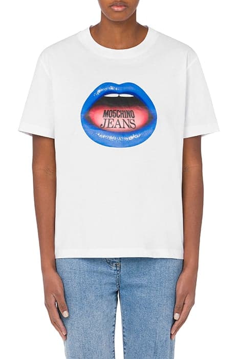 MOUTH PRINT JERSEY T-SHIRT WHITE by Moschino