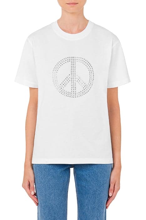 PEACE SYMBOL JERSEY T-SHIRT WHITE by Moschino