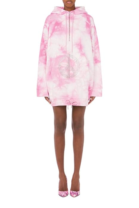 OVERSIZED TIE DYE FLEECE DRESS PINK by Moschino