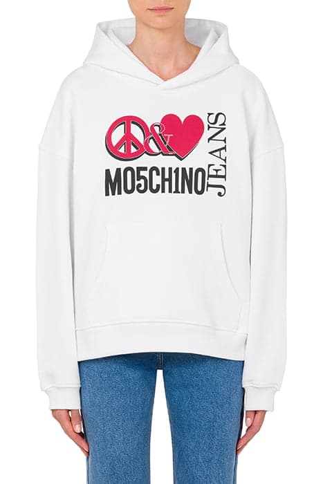 PEACE & LOVE HOODIE WHITE by Moschino